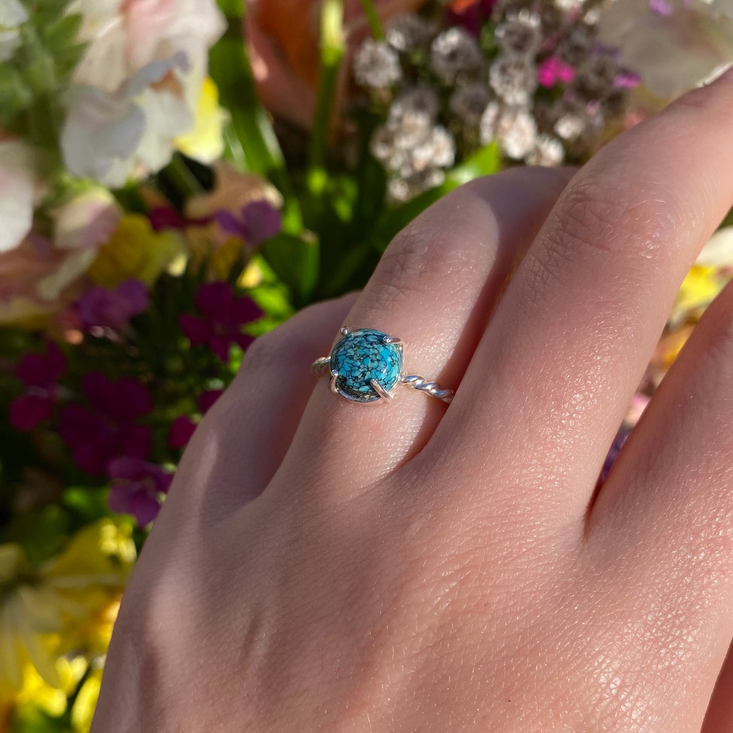 Rare Tibetan Turquoise Claw Set Ring