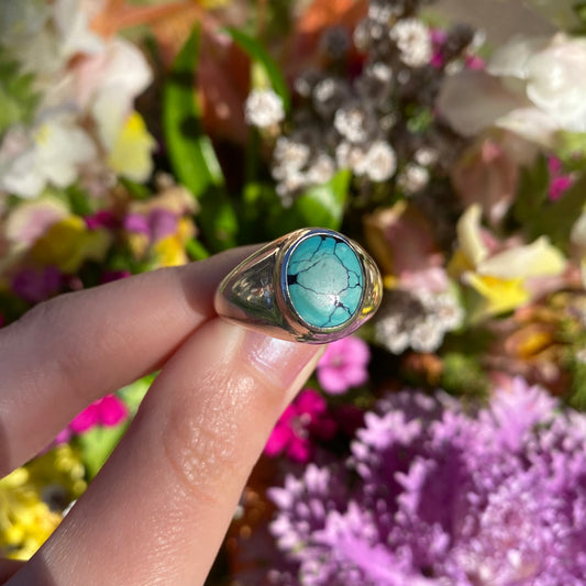 Rare Divine Signet Ring Tibetan Turquoise