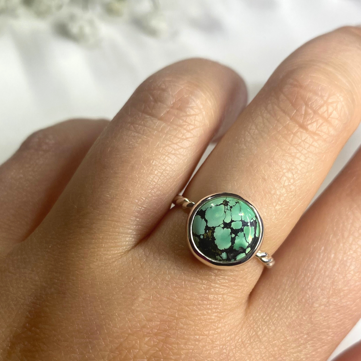 Rare Tibetan Turquoise Ring With A Twist