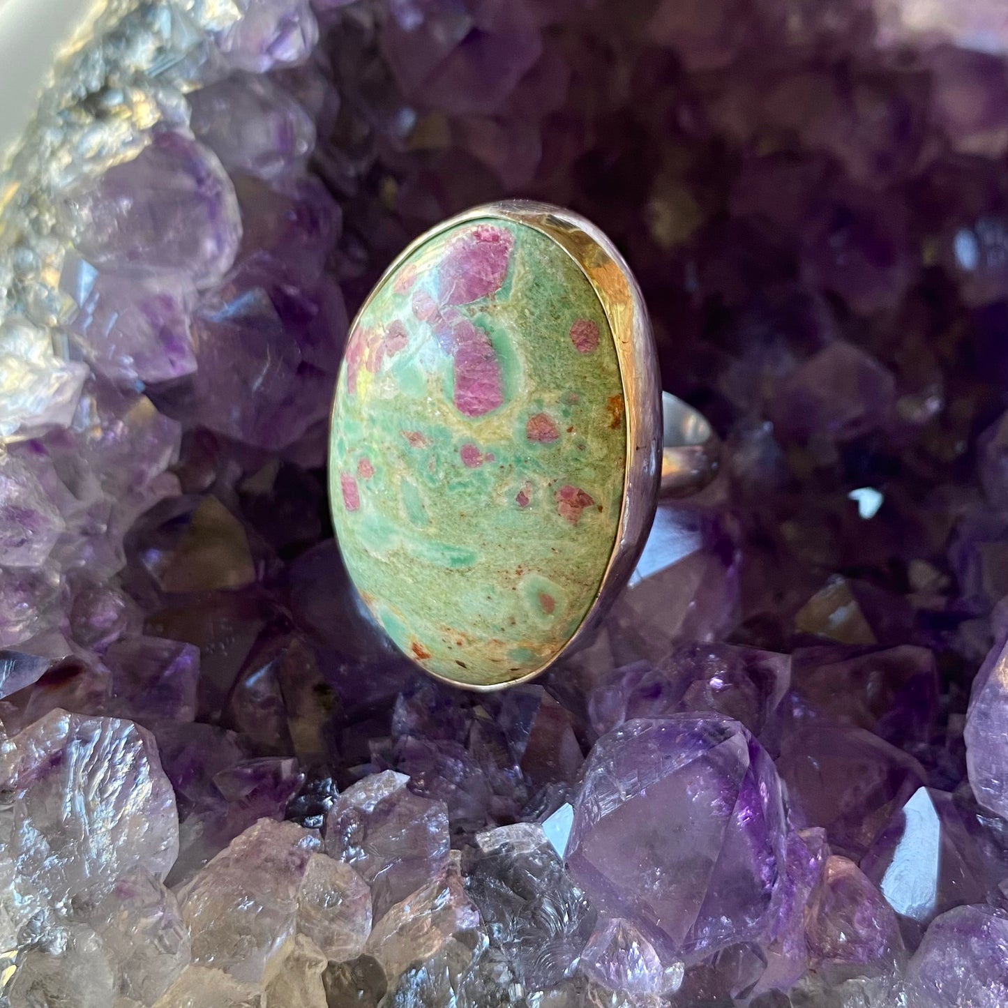 Ruby in Fuchsite Oval Statement Ring