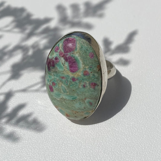 Ruby in Fuchsite Oval Statement Ring